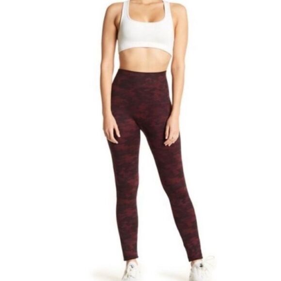Spanx Look at Me Now high waist seamless camouflage leggings in wine size medium - Picture 1 of 15